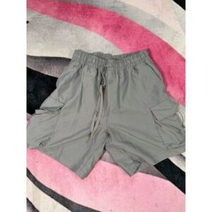 NovaMen Fashion Nova Grey Cargo Shorts Mens Medium Elastic Waist Pocket